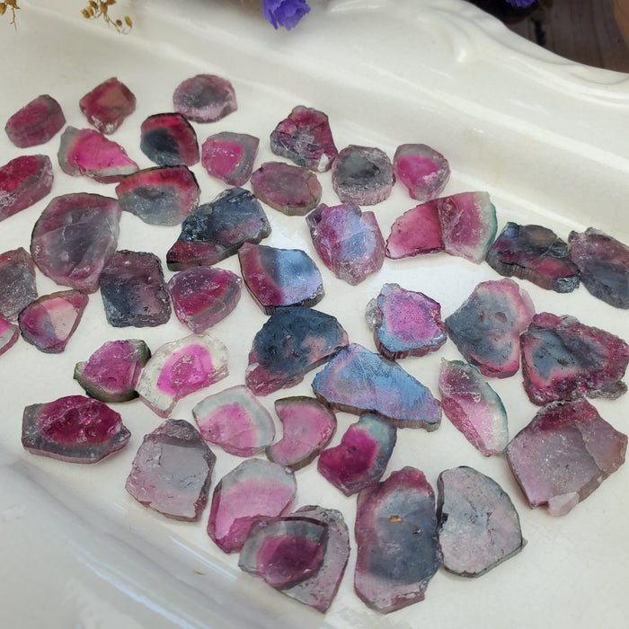 Bicolor Tourmaline Slices