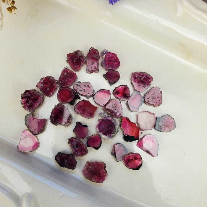 Pink Tourmaline Slices, small