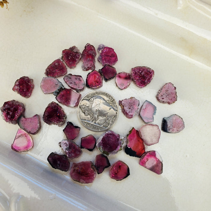 Pink Tourmaline Slices, small