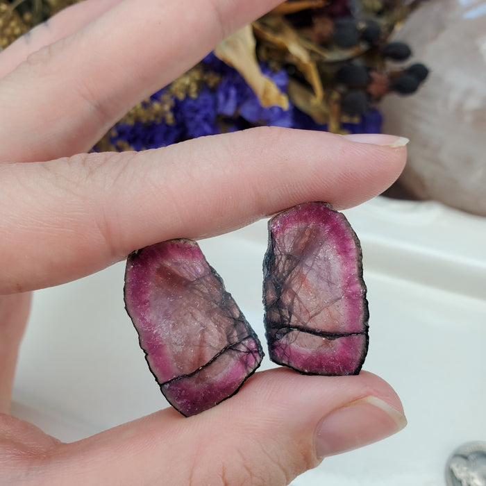 Tourmaline Slice Pair, 24