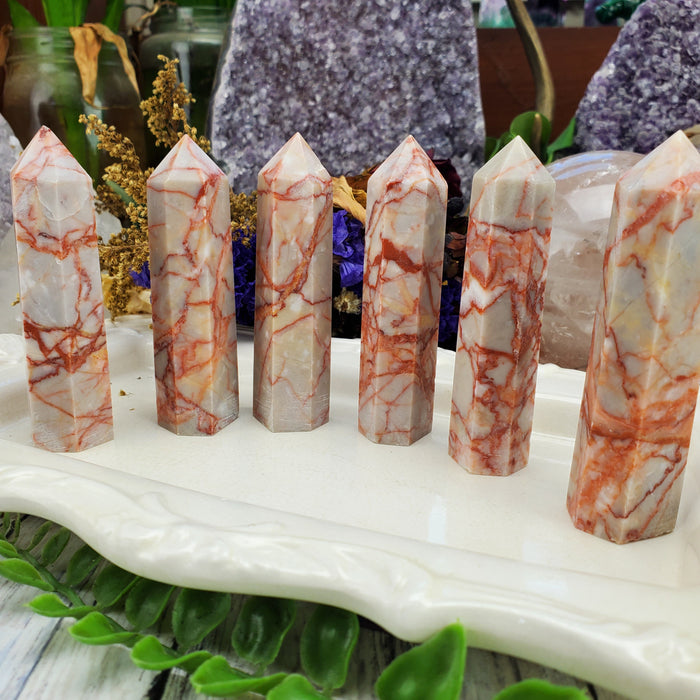 Red Banded Calcite Towers