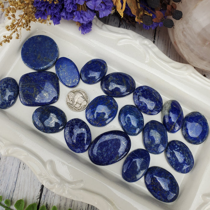 Lapis Lazuli Cabochons, 100 gram bags