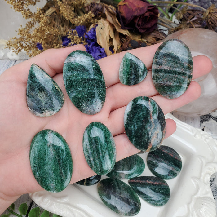 Aventurine Cabochons, 100 gram bags