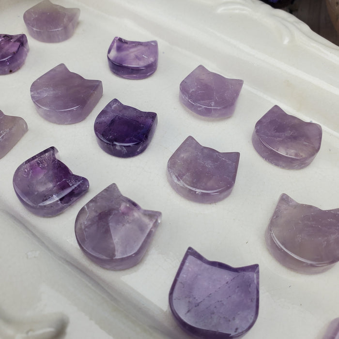 Mini Amethyst Cat Heads