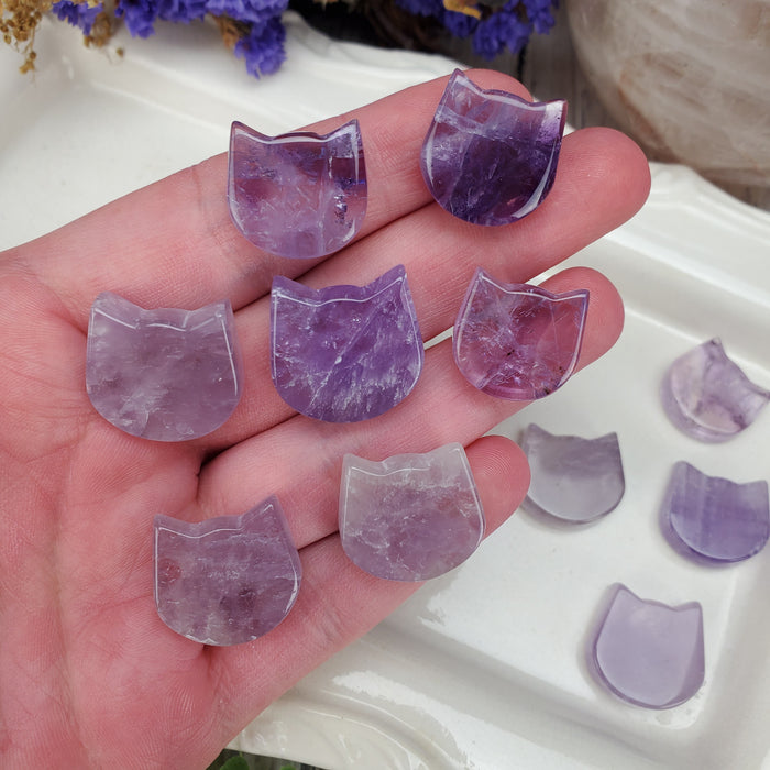 Mini Amethyst Cat Heads