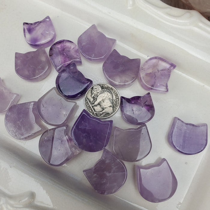 Mini Amethyst Cat Heads