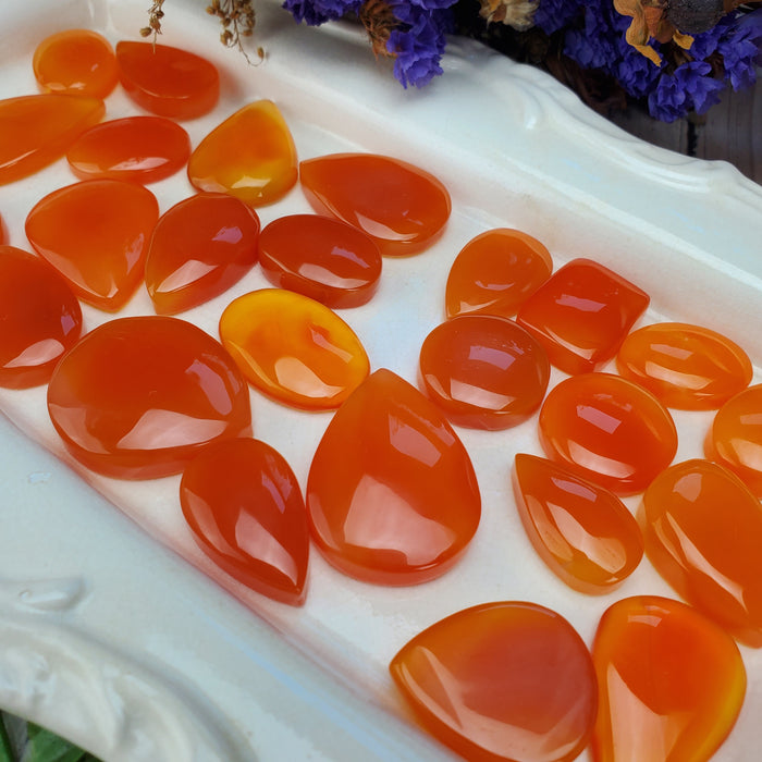 Orange Onyx Cabochons