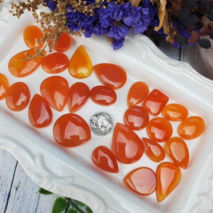 Orange Onyx Cabochons