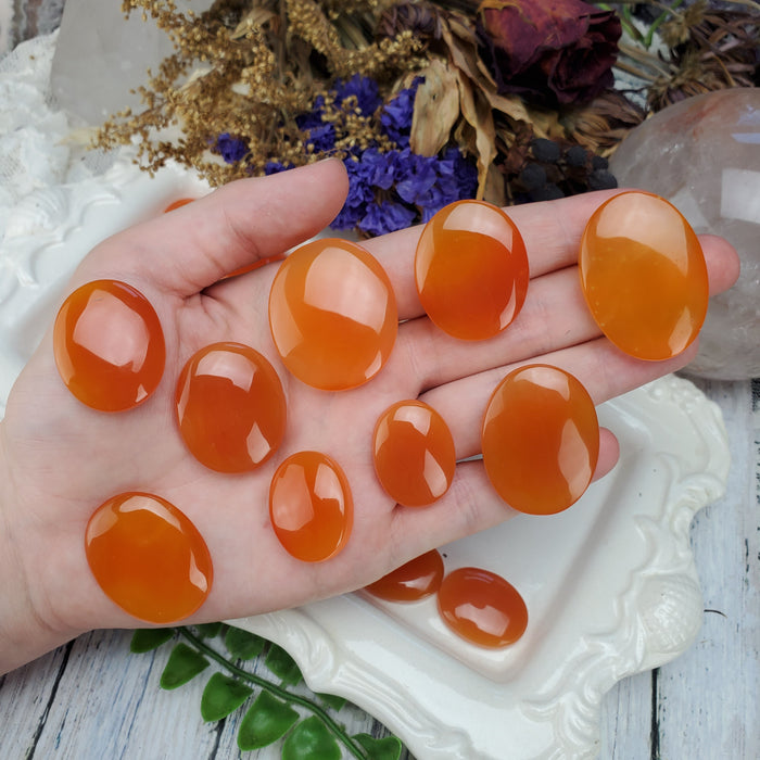 Orange Onyx Cabochons, Ovals