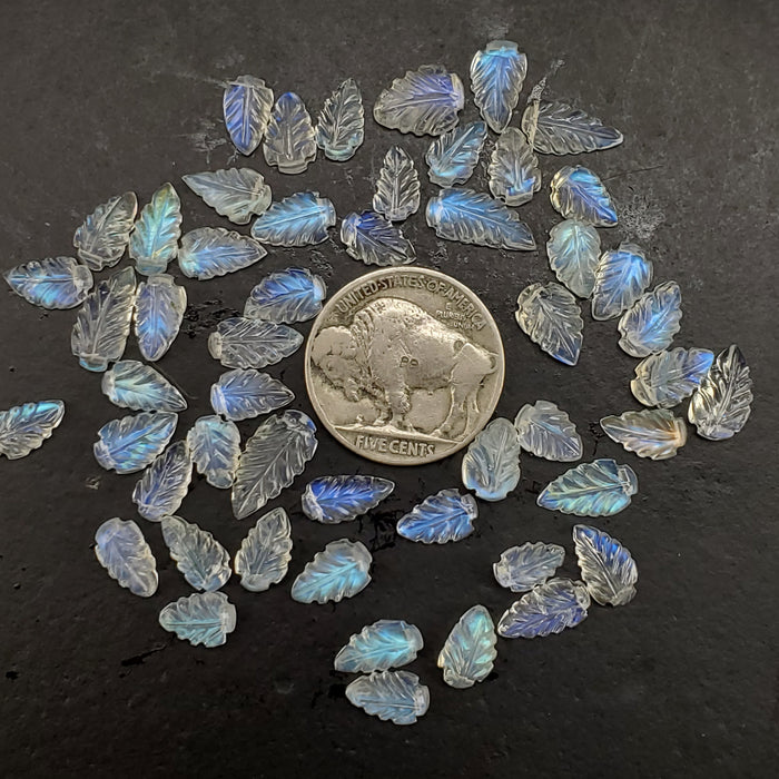 Moonstone Leaves, drilled