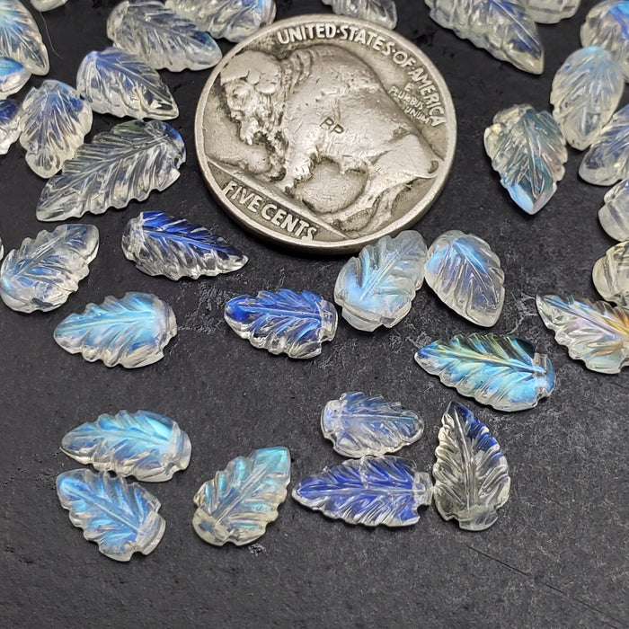 Moonstone Leaves, drilled