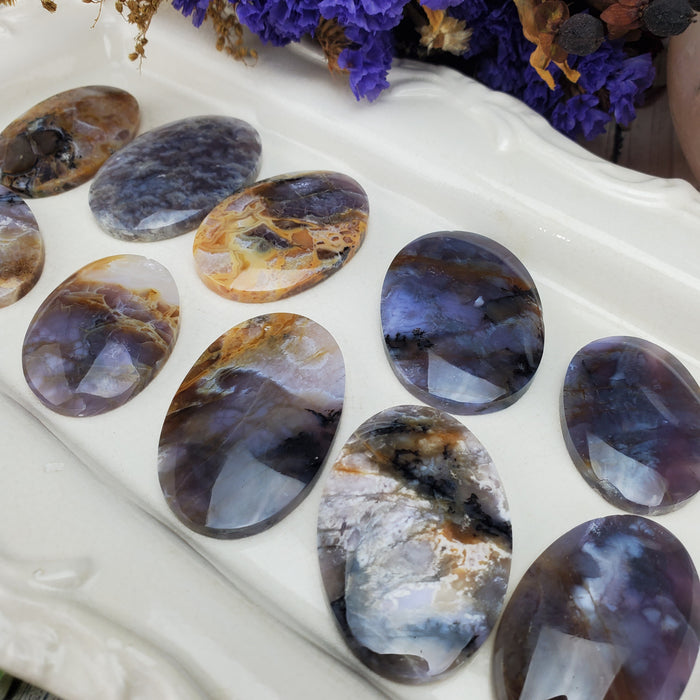 Purple Chalcedony Oval Cabochons