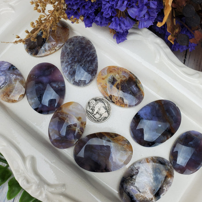 Purple Chalcedony Oval Cabochons