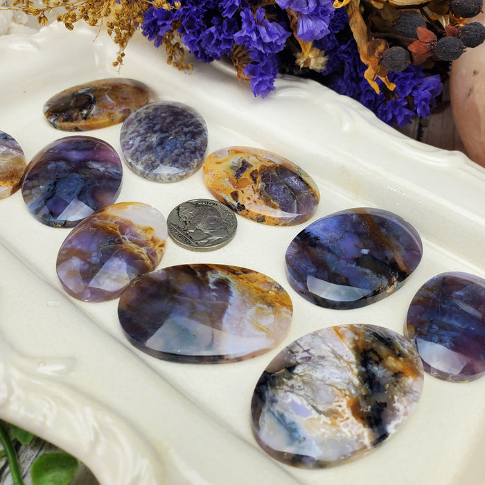 Purple Chalcedony Oval Cabochons