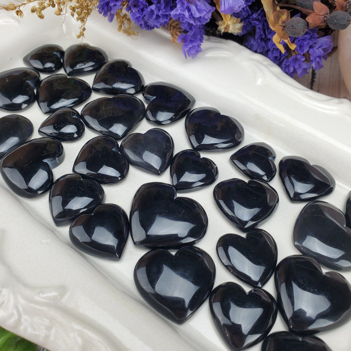 Black Onyx Heart Cabochons