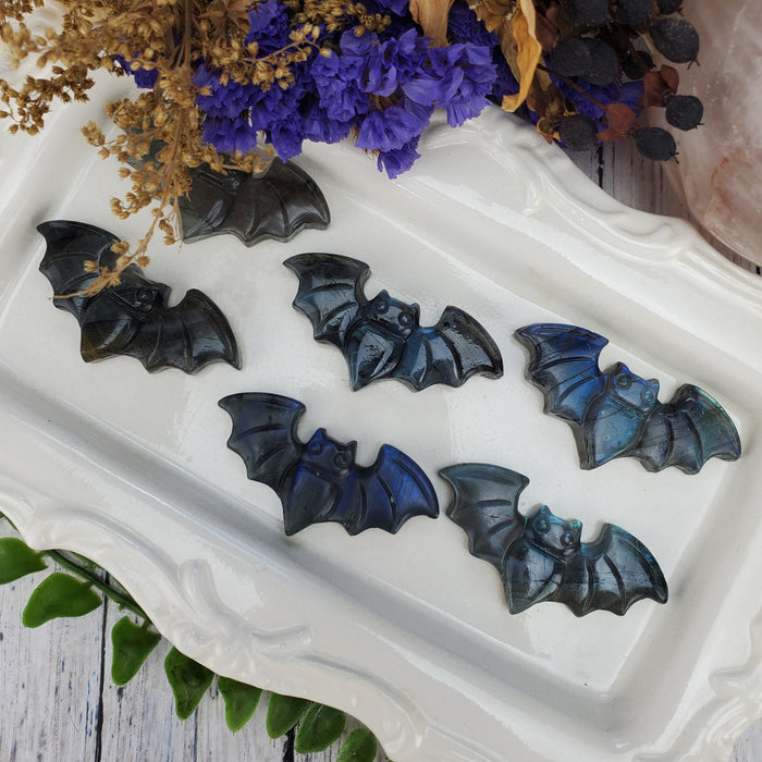 Labradorite Bat Carving  Cabochons