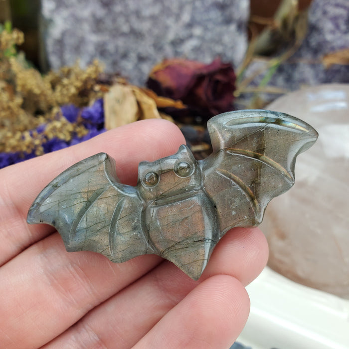 Labradorite Bat Carving  Cabochons