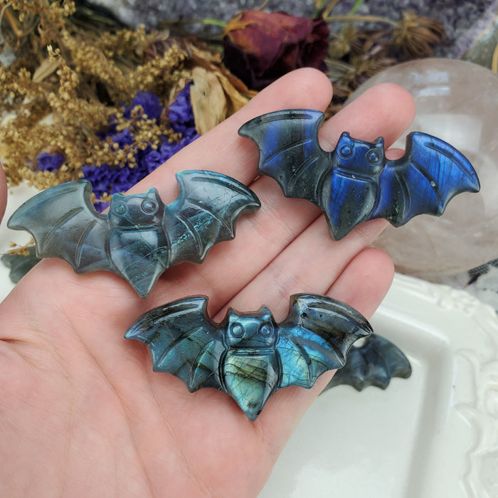 Labradorite Bat Carving  Cabochons