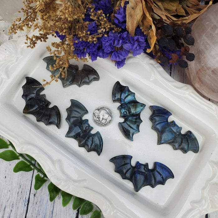 Labradorite Bat Carving  Cabochons