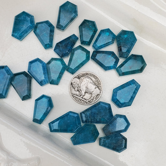 Blue Apatite Doublet Coffins