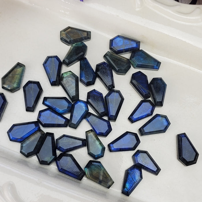 Labradorite Doublet Coffin Cabochons