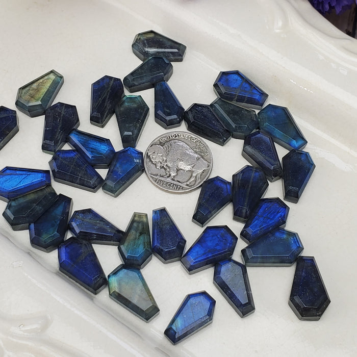 Labradorite Doublet Coffin Cabochons