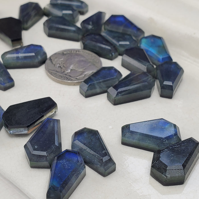 Labradorite Doublet Coffin Cabochons