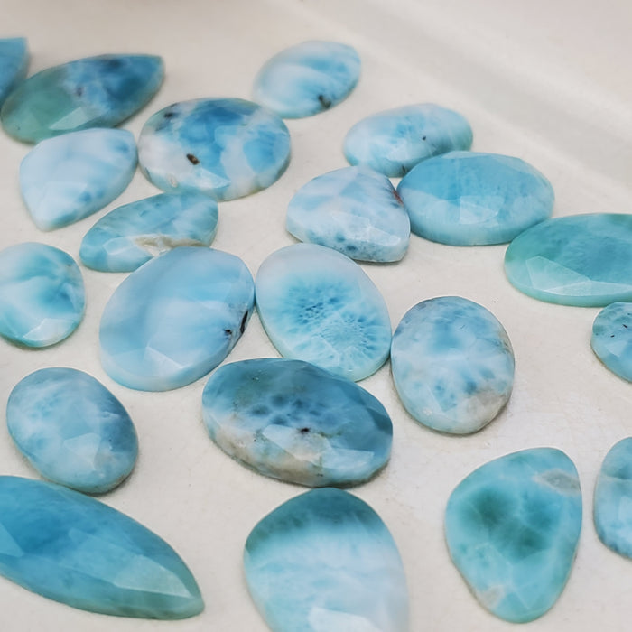 Larimar Rose Cut Cabochons