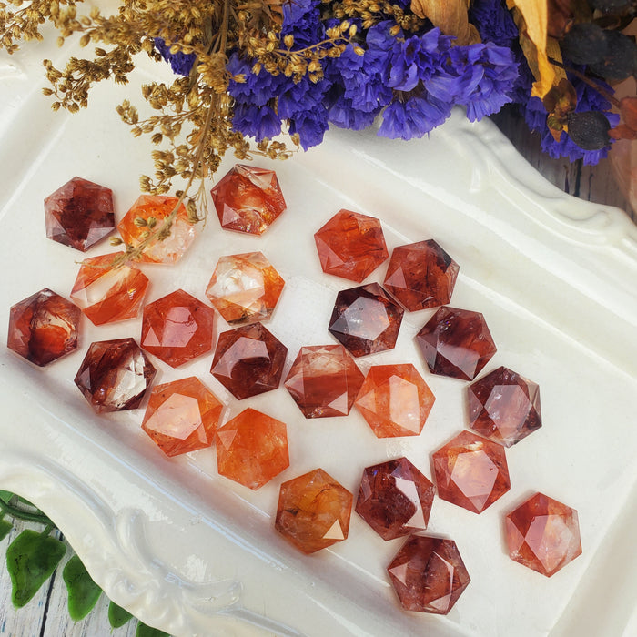 Fire Quartz Hexagonal Coins