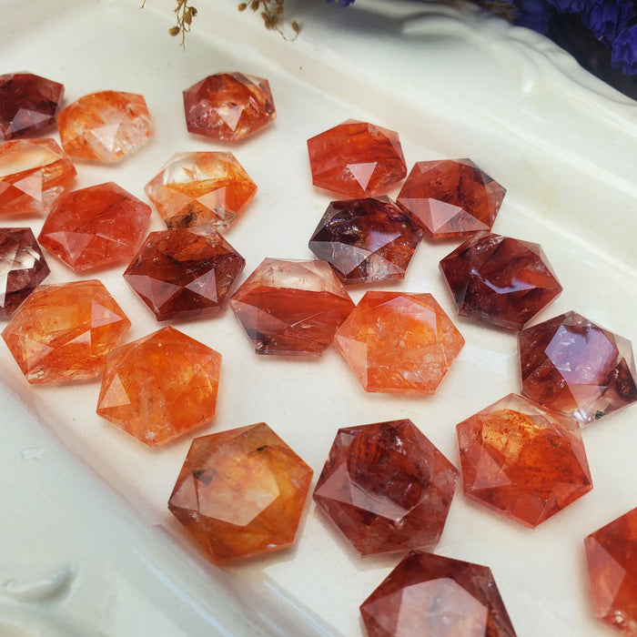 Fire Quartz Hexagonal Coins