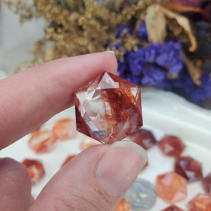 Fire Quartz Hexagonal Coins