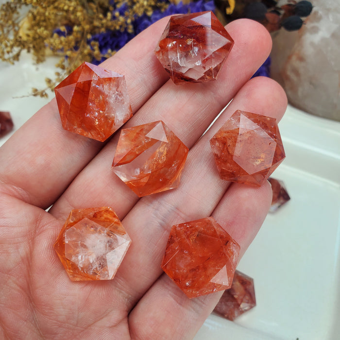 Fire Quartz Hexagonal Coins