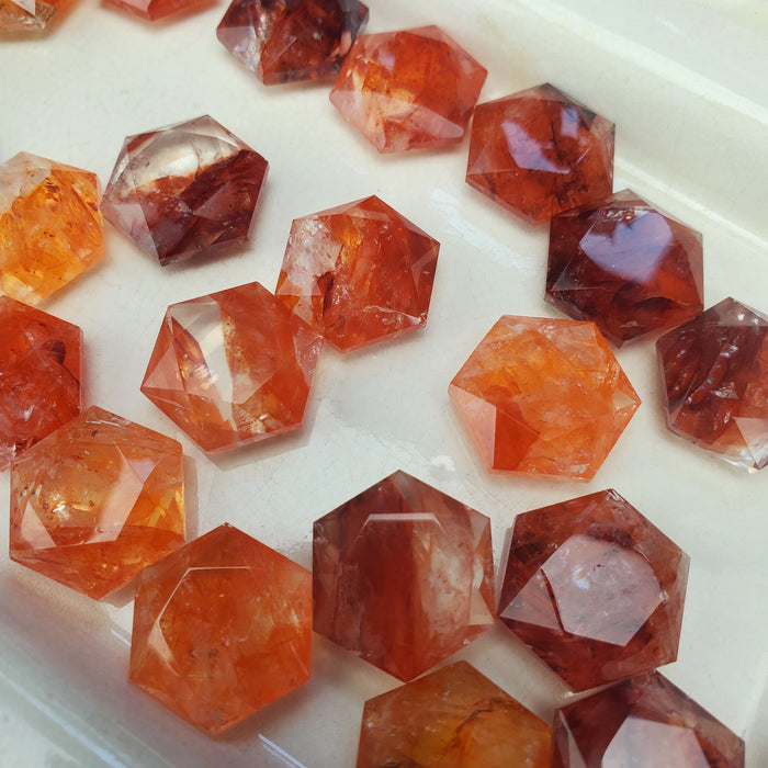 Fire Quartz Hexagonal Coins