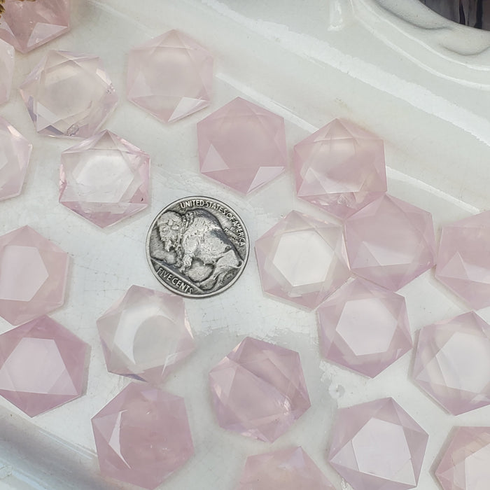 Rose Quartz Hexagonal Coins