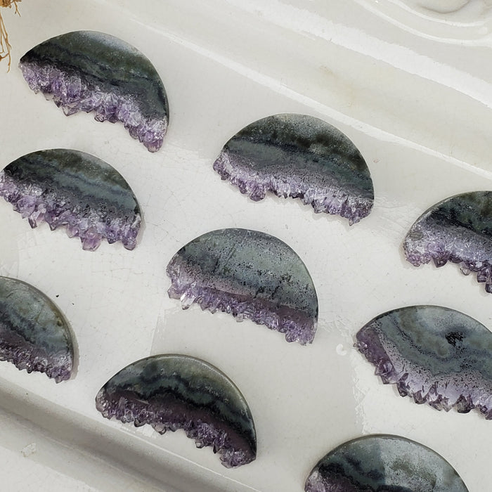 Amethyst Agate Half Circle Slices