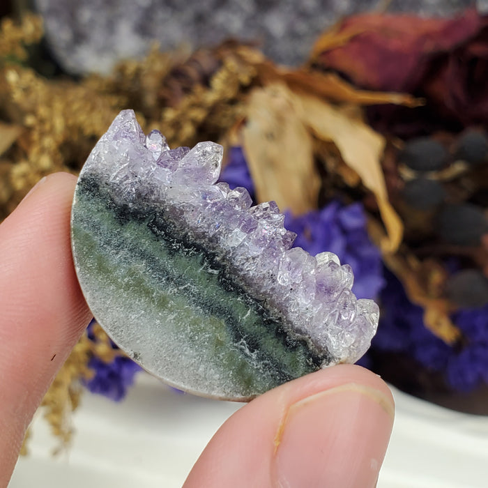 Amethyst Agate Half Circle Slices