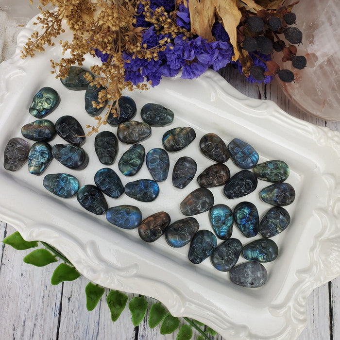 Labradorite Skull Cabochons, second quality