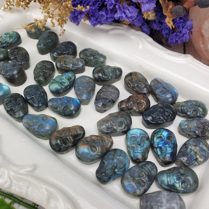 Labradorite Skull Cabochons, second quality