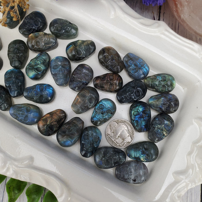 Labradorite Skull Cabochons, second quality