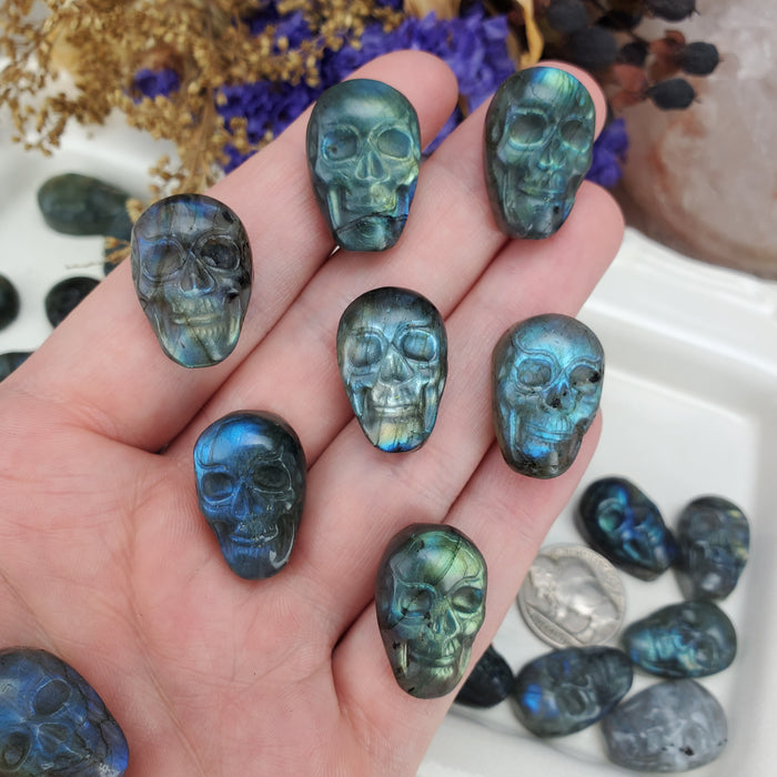 Labradorite Skull Cabochons, second quality