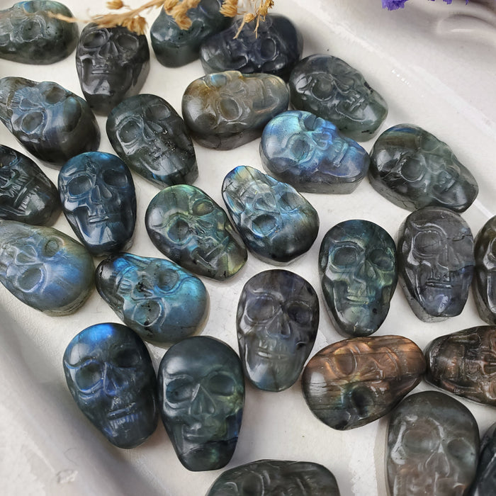 Labradorite Skull Cabochons, second quality