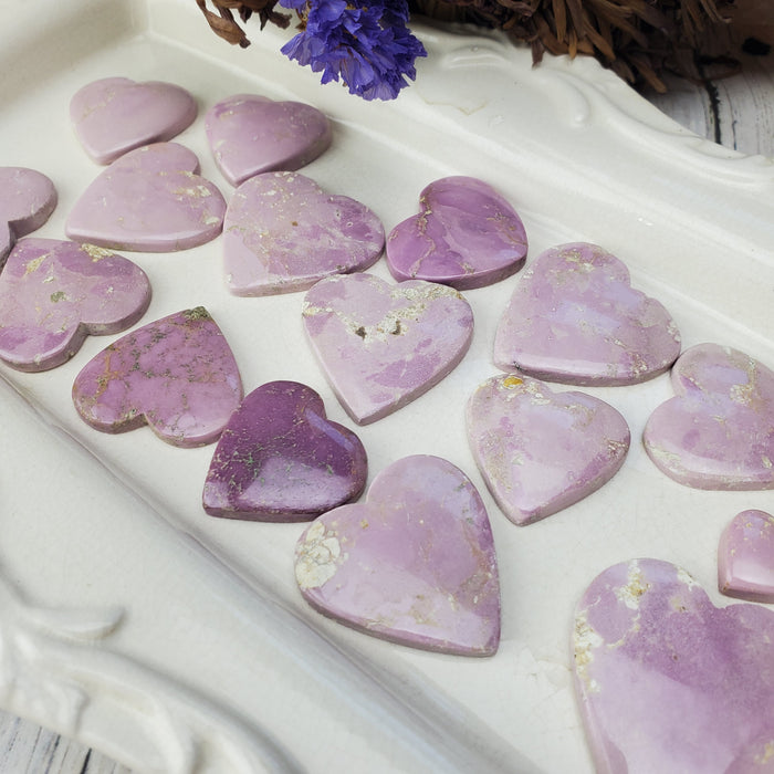 Phosphosiderite Heart Cabochons