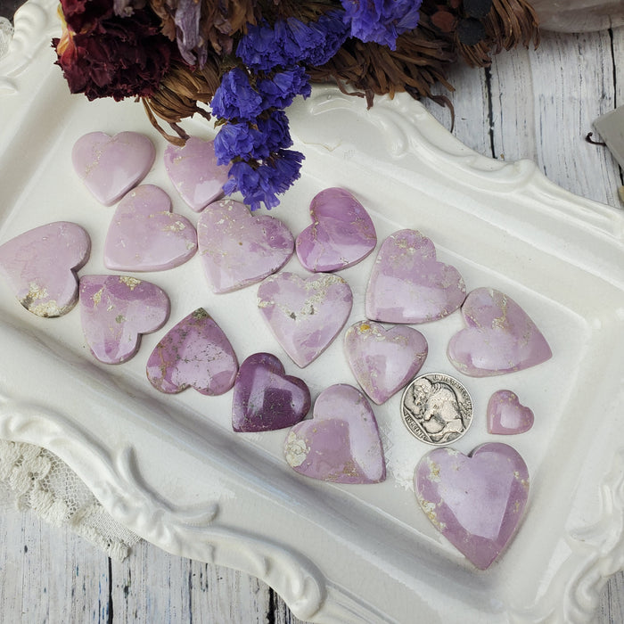 Phosphosiderite Heart Cabochons