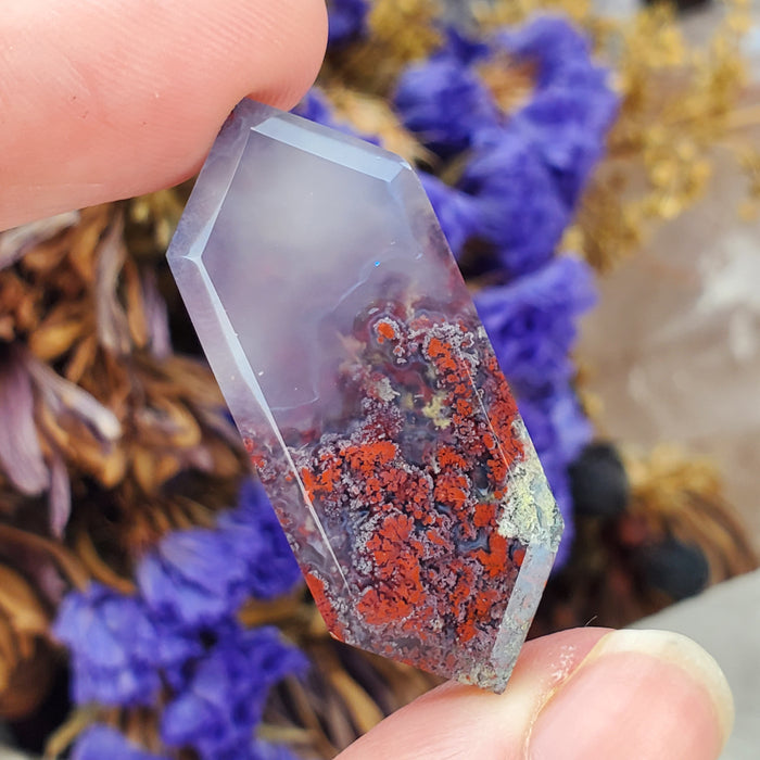 Moss Agate Elongated Hexagonal Cabochons