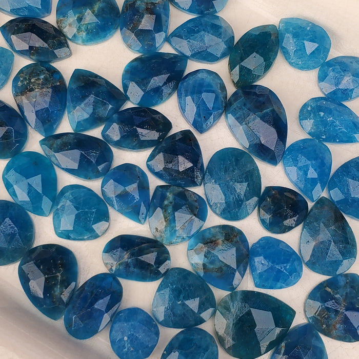 Blue Apatite Rose Cut Cabochons