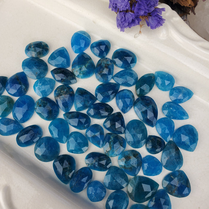 Blue Apatite Rose Cut Cabochons