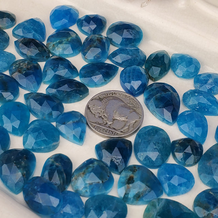 Blue Apatite Rose Cut Cabochons