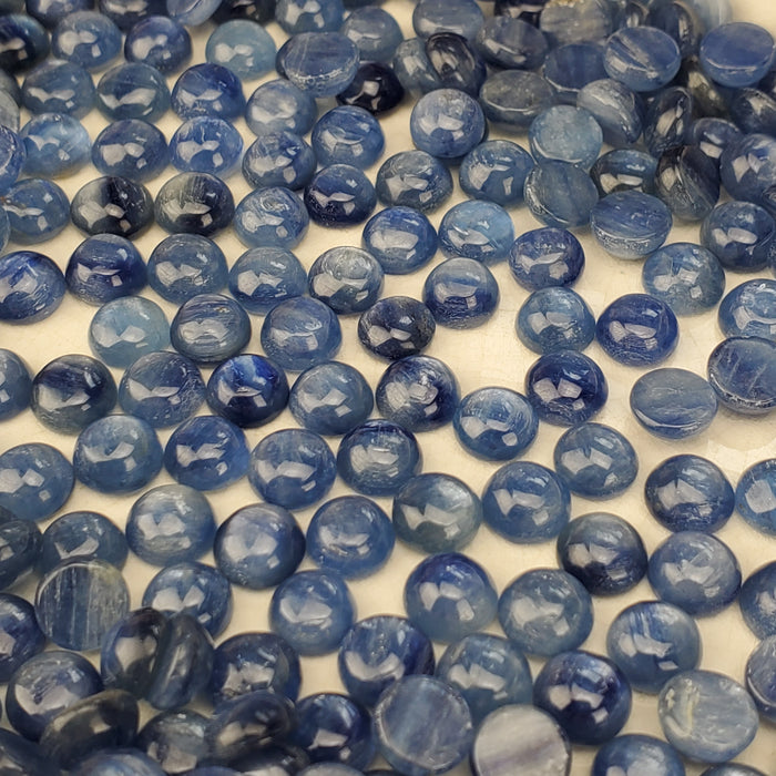 Blue Kyanite Cabochons, 6mm Round