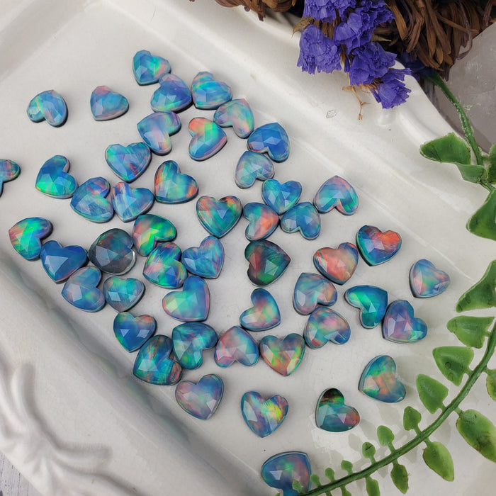 Aurora Opal Hearts, Rose Cut Doublets