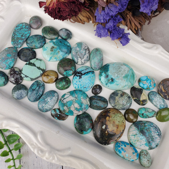 Tibetan Turquoise Cabochons, second quality